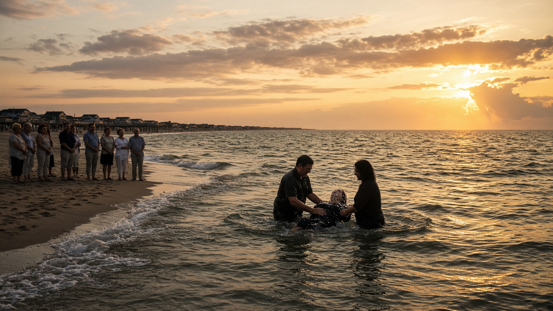 Baptism in the Atlantic at Beach Haven
